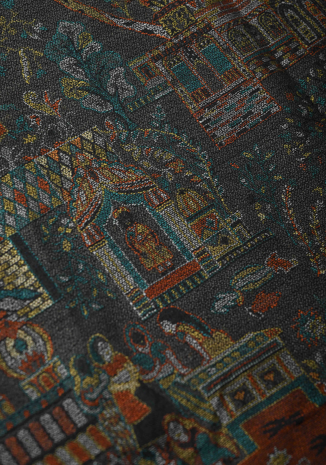 Midnight Blue Meenakari Brocade on Shawl Size 30x 81