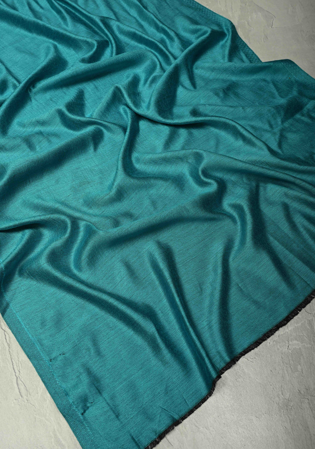 His & Her Gray Floral Meenakari Jaal  on Stole & Turquoise Cashmere Fine Wool Stole - Luxury Anniversary, Wedding & Return Gift Size 30 x 80