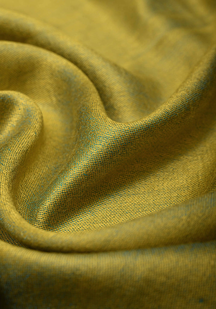 His & Her Yellow Floral Meenakari Jaal Stole & Yellowish Green Cashmere Fine Wool Stole - Luxury Anniversary, Wedding & Return Gift SizeSize 30 x 83