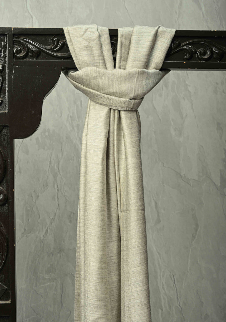 Light Gray Cashmere Fine Wool Shawl for Men & Women Size 29 x 82