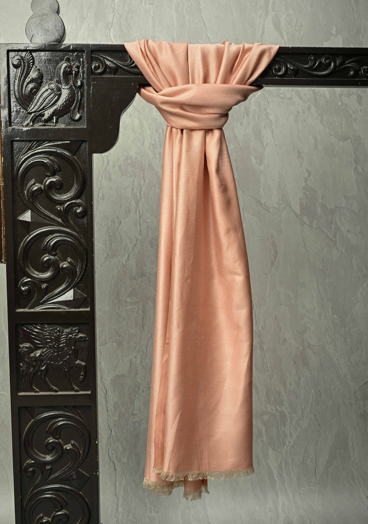 His & Her Kora Color Floral Meenakari Jaal Stole & Dusty Pink Cashmere Fine Wool Stole Size 30 x 83 - Luxury Anniversary, Wedding & Return Gift Size 30 x 80