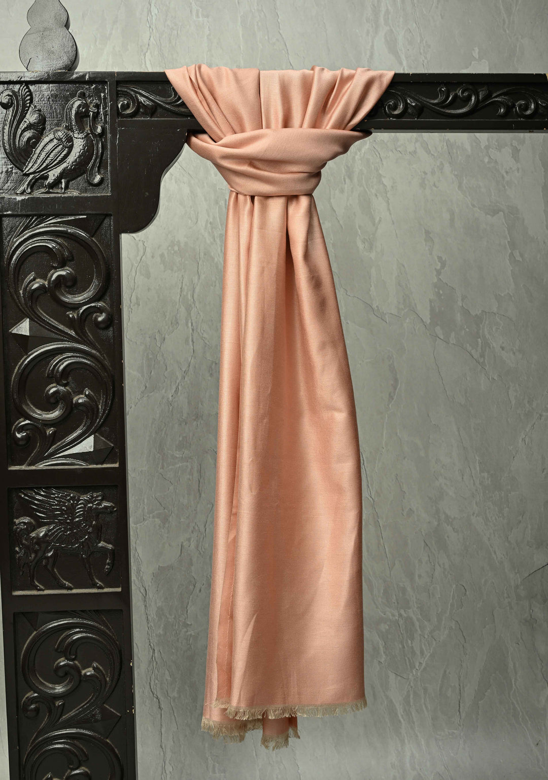 His & Her Kora Color Floral Meenakari Jaal Stole & Dusty Pink Cashmere Fine Wool Stole Size 30 x 83 - Luxury Anniversary, Wedding & Return Gift Size 30 x 80