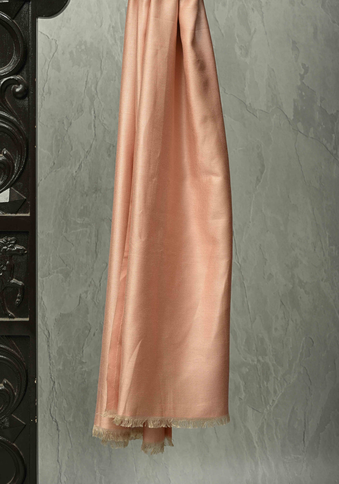His & Her Kora Color Floral Meenakari Jaal Stole & Dusty Pink Cashmere Fine Wool Stole Size 30 x 83 - Luxury Anniversary, Wedding & Return Gift Size 30 x 80