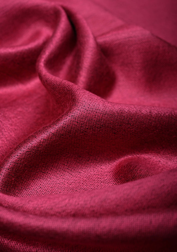 His & Her Deep Red Floral Meenakari Stole & Rani Pink Cashmere Fine Wool Stole - Luxury Anniversary, Wedding & Return Size 30 x 80-