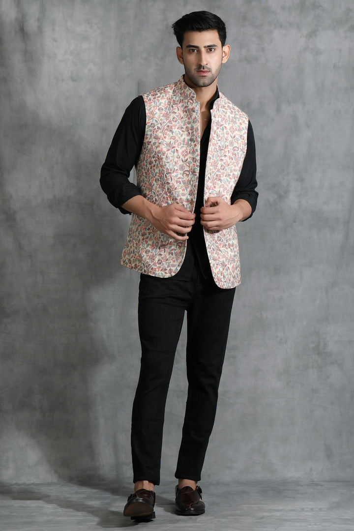 Pashmina Vintage Kani Desgin Mens' Waist Coat/Bandi | SHOBITAM