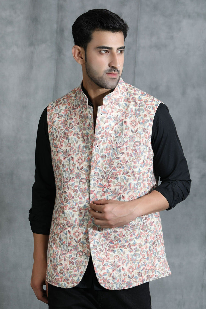 Pashmina Vintage Kani Desgin Mens' Waist Coat/Bandi | SHOBITAM