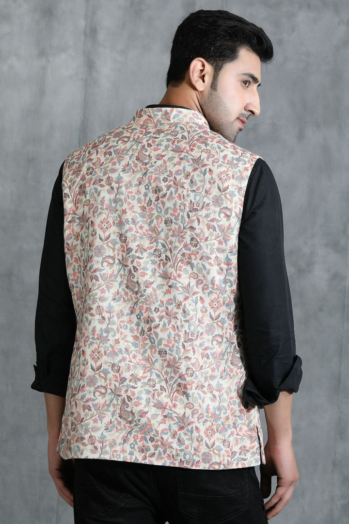 Pashmina Vintage Kani Desgin Mens' Waist Coat/Bandi | SHOBITAM