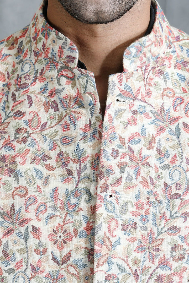 Pashmina Vintage Kani Desgin Mens' Waist Coat/Bandi | SHOBITAM