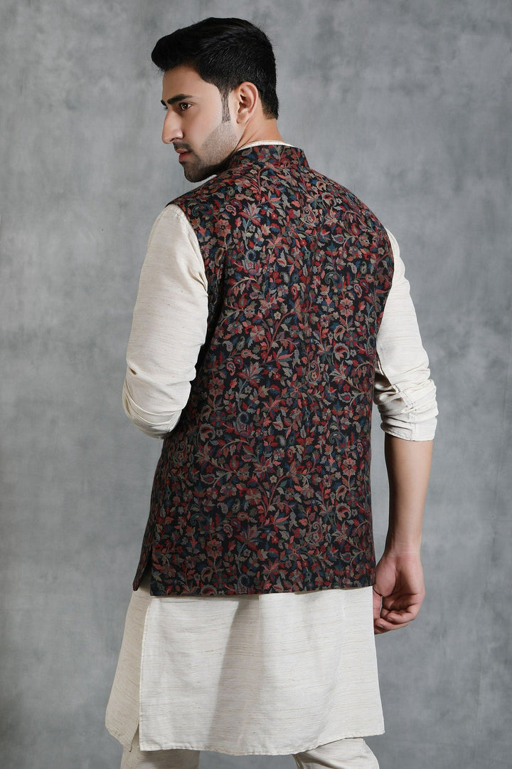 Pashmina Vintage Kani Mens' Waist Coat/Bandi With Paisley Design | SHOBITAM