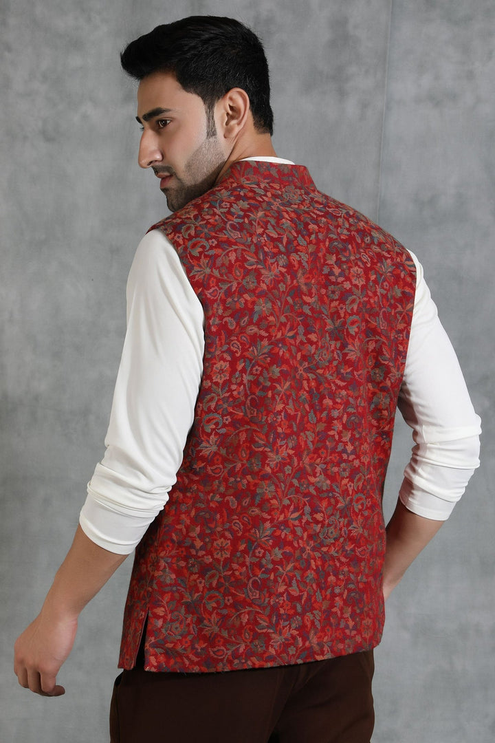 Pashmina Vintage Kani Waist Coat With Paisley Design | Made To Order