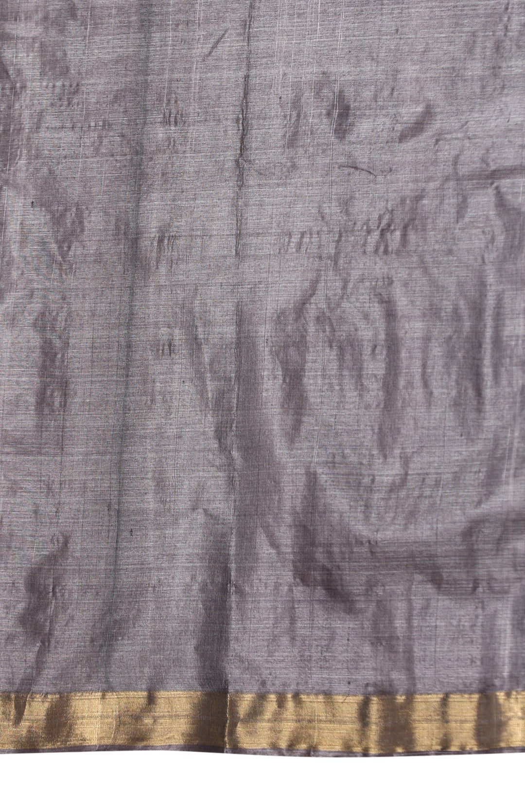 Gray Authentic Handmade Chattisgarhi Kosa Tussar Silk Saree with Hiran Motifs | SILK MARK CERTIFIED