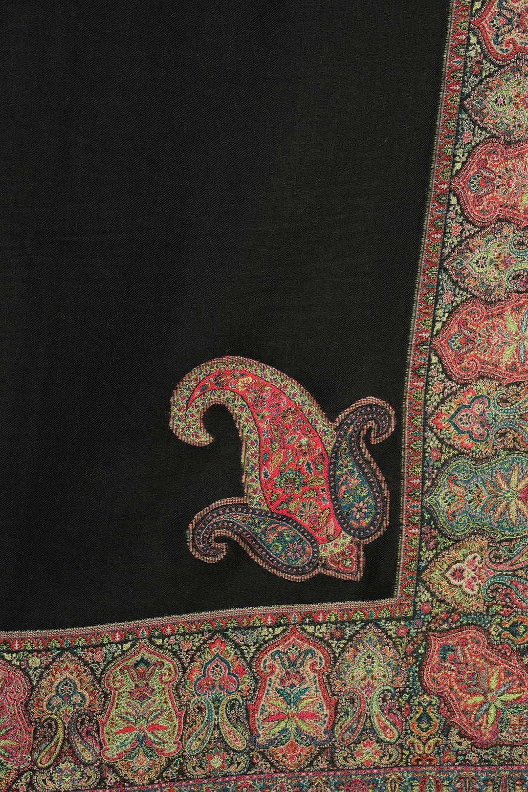 Pashmina Wool In Antique Jamawar Paisley Design 80 by 40", Unisex
