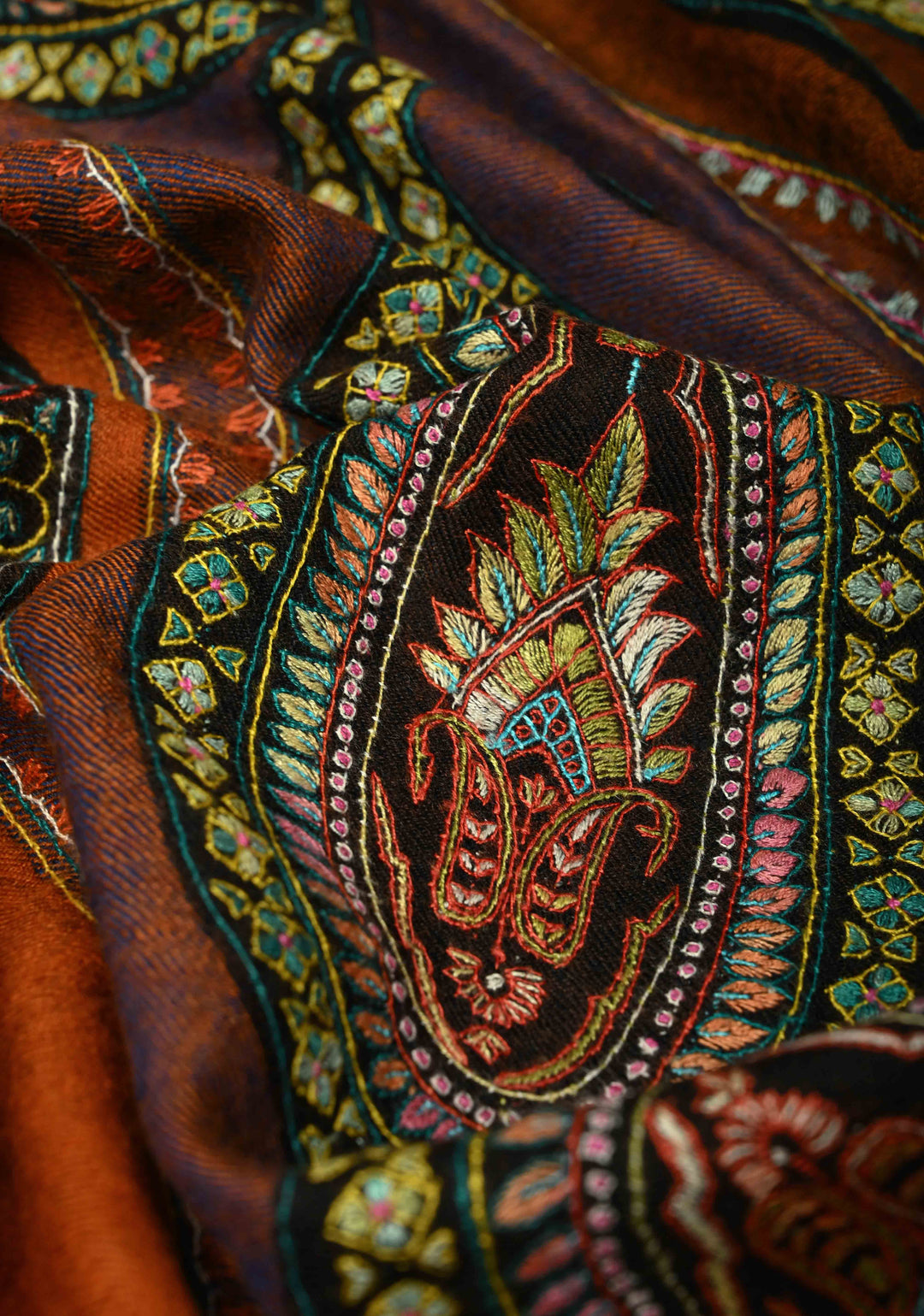 Multicolor Pashmina Shawl with Paisley Design Size 40x 80