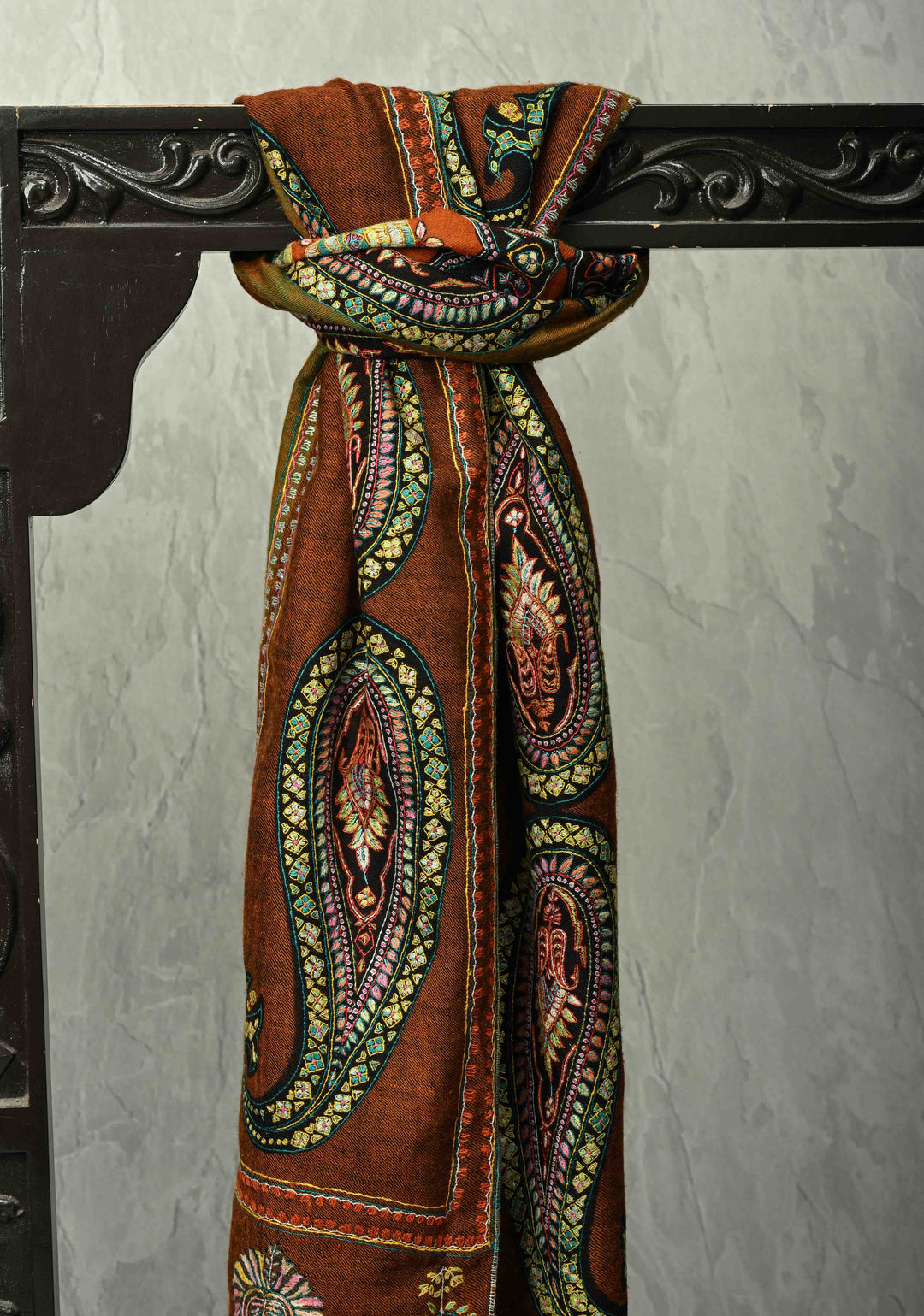 Multicolor Pashmina Shawl with Paisley Design Size 40x 80