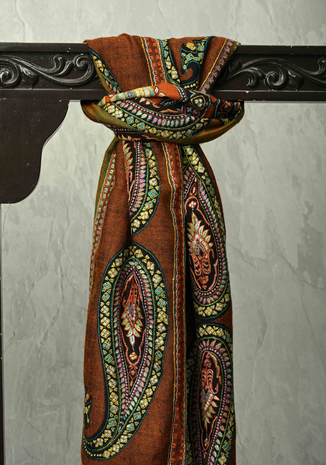 Multicolor Pashmina Shawl with Paisley Design Size 40x 80