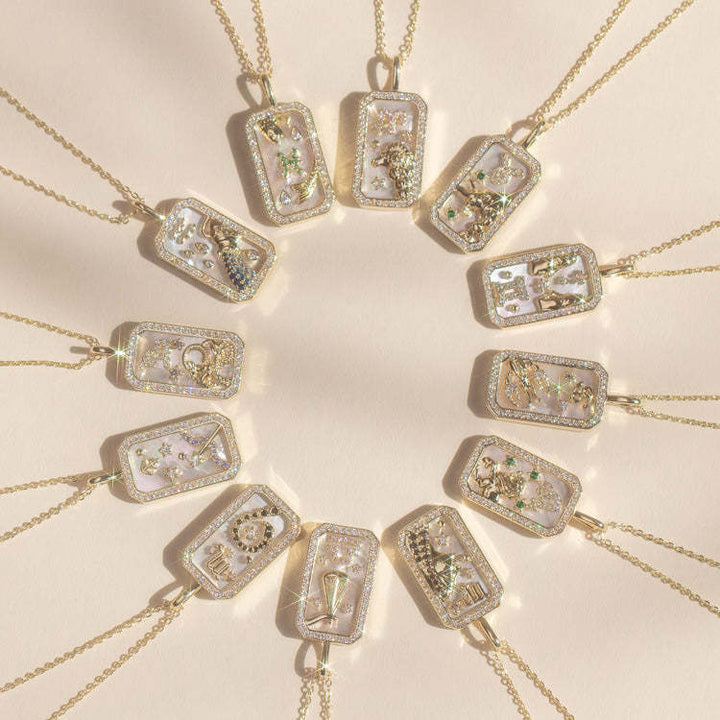 Zodiac Pendant  and chain | 18K Gold-Plated Steel Chain and Pendant