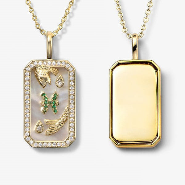 Zodiac Pendant  and chain | 18K Gold-Plated Steel Chain and Pendant