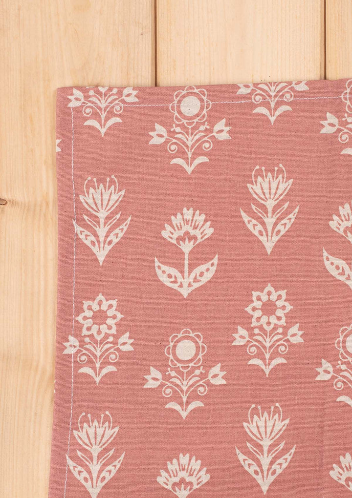 Dahlia Rust Spill safe water-resistant coated cotton table cloth | SHOBITAM