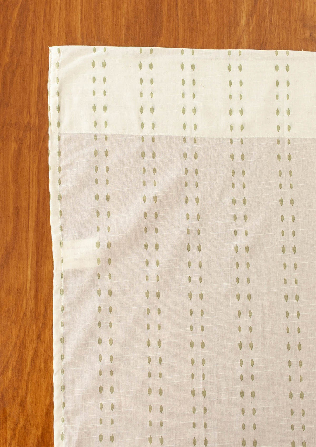 Dew Herb minimal design 100% Cotton Sheer curtain for Living room & bedroom - Light filtering - Herb Green - Single Piece | SHOBITAM