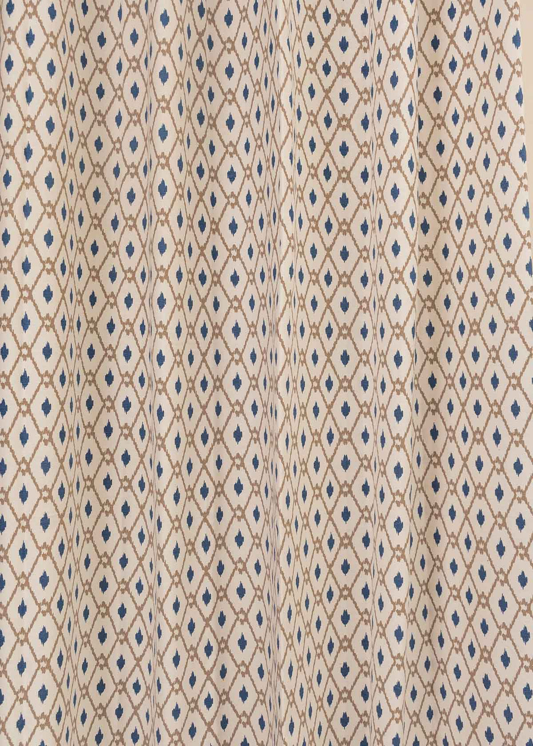 Diamond Yard 100% cotton geometric curtain for living room - Light Reduction - Royal Blue - Single Piece