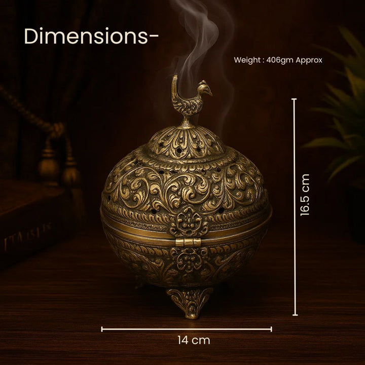 Heritage Brass Dhoop Dani Incense & Loban Burner