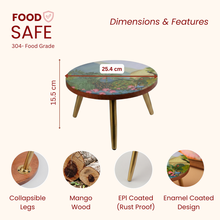 Kusum Collapsible Wooden Cake Stand