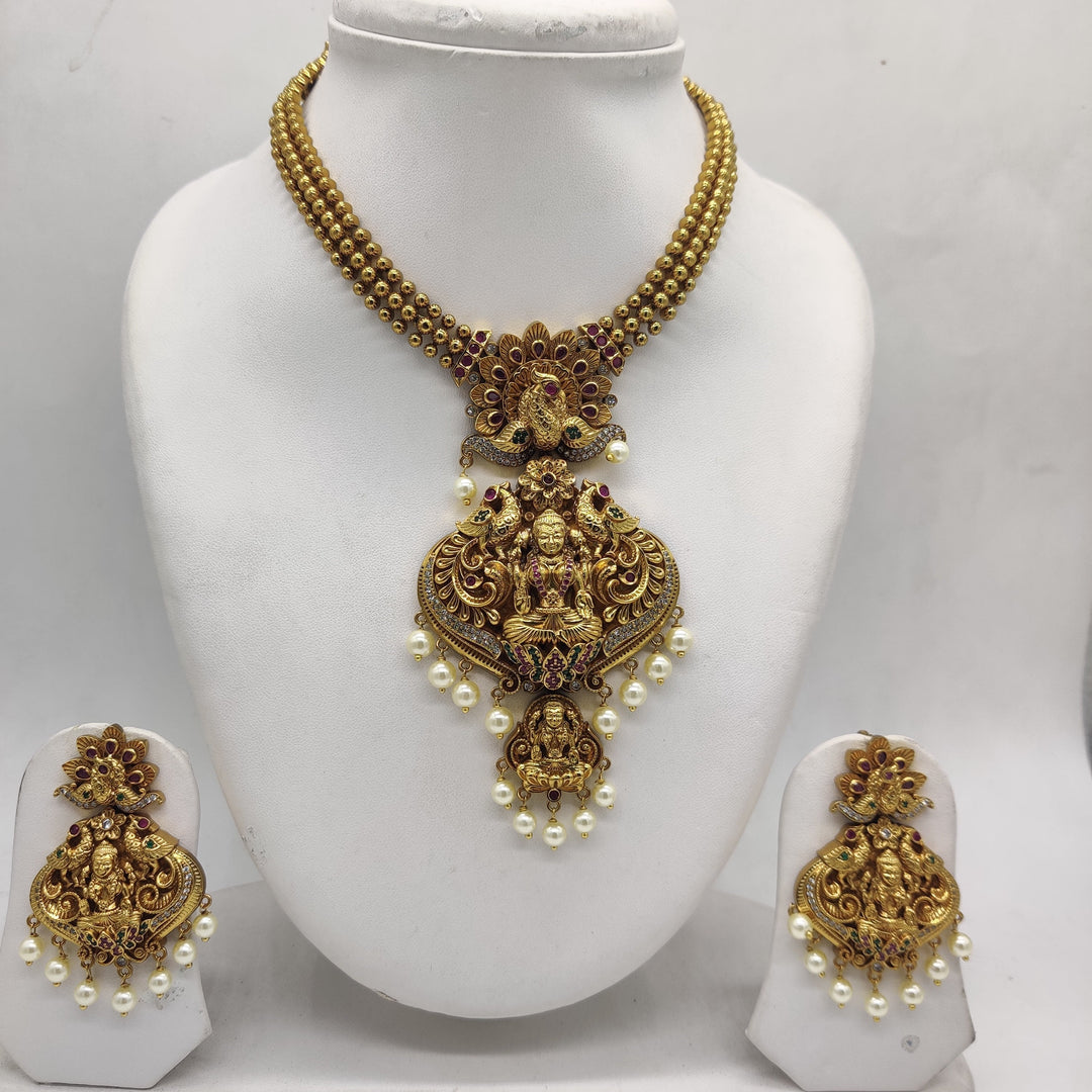 Divine Lakshmi Temple Necklace Set | SHOBITAM