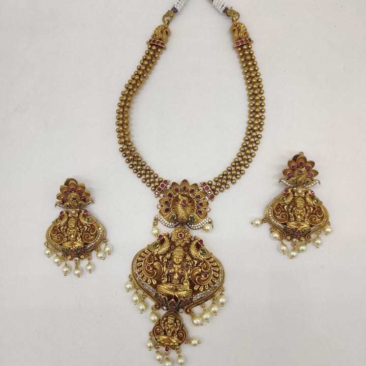 Divine Lakshmi Temple Necklace Set | SHOBITAM