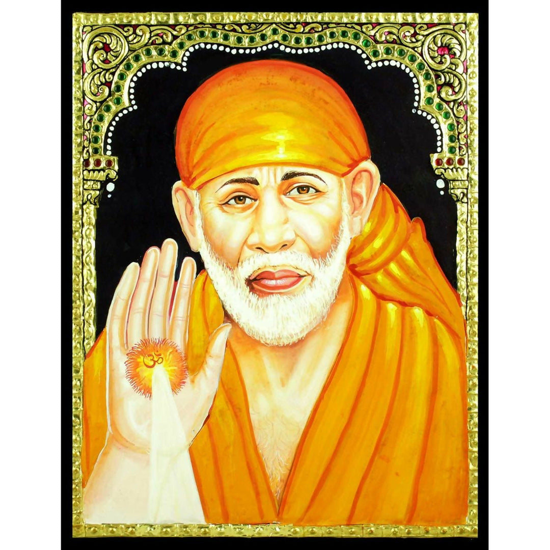 TANJORE PAINTING SAI BABA 10*8 | SHOBITAM