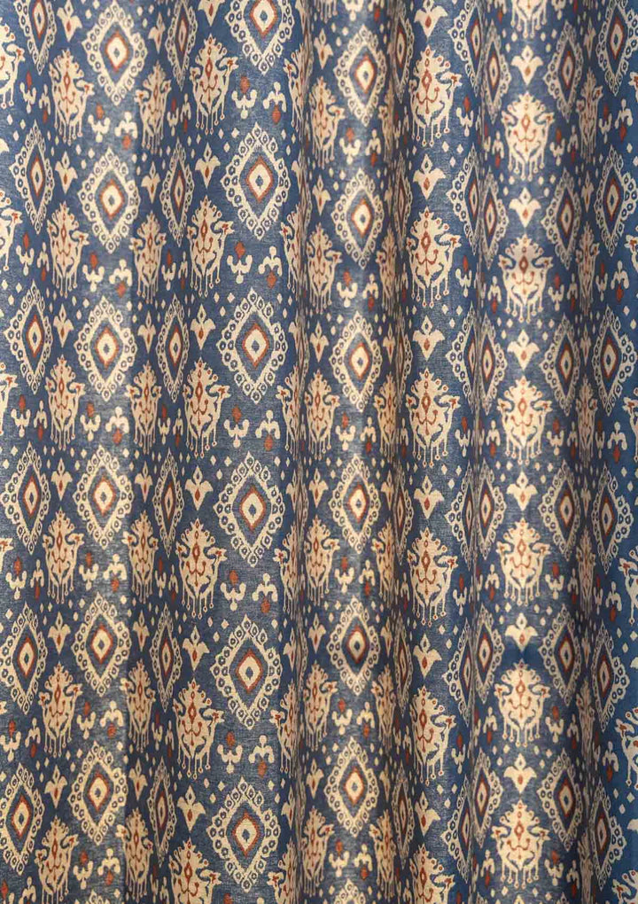 Ikat Print 100% Cotton Curtain, Customizable for size, lining and headers