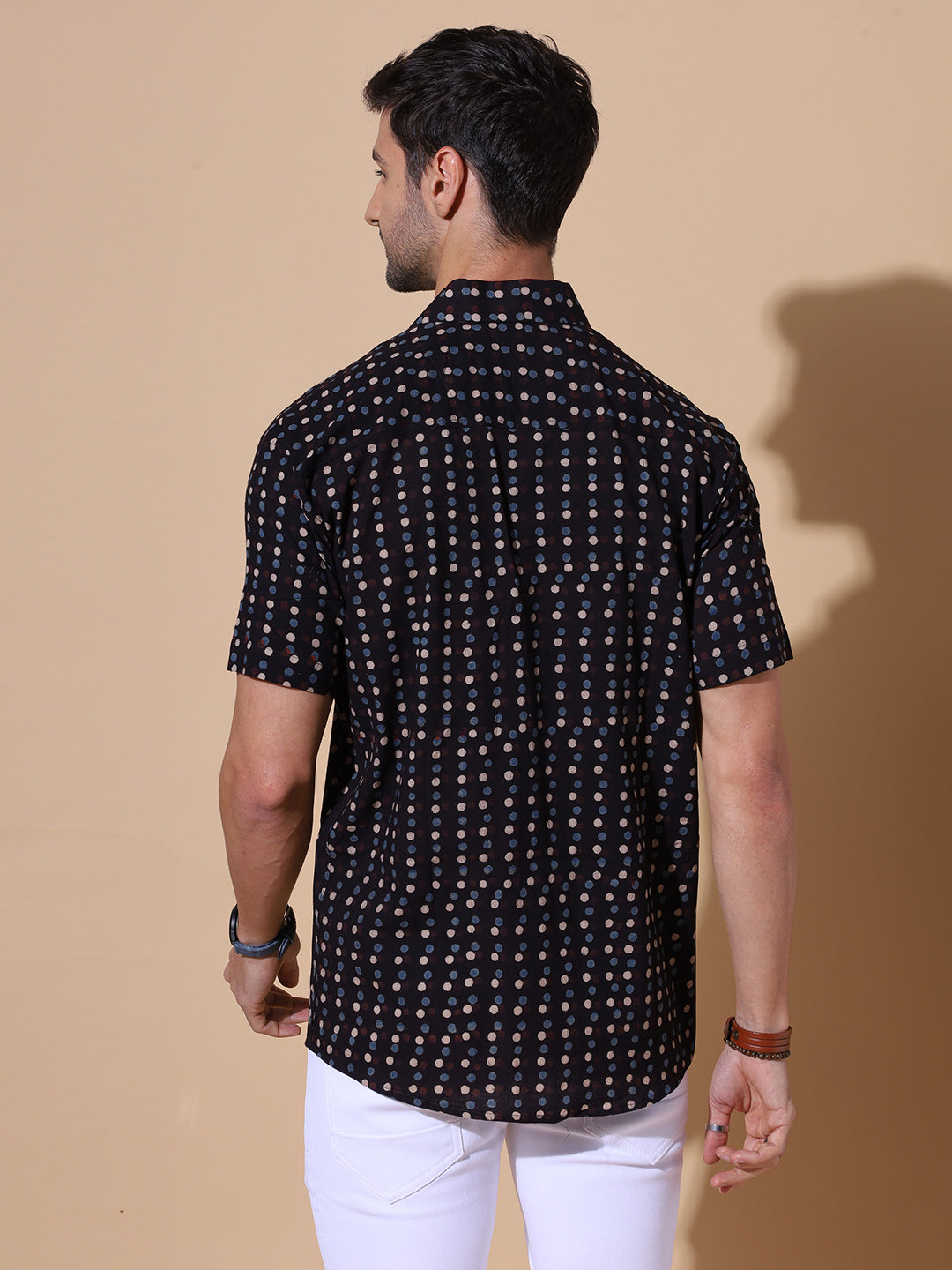 Midnight Ajrakh Handblock Shirt For Men