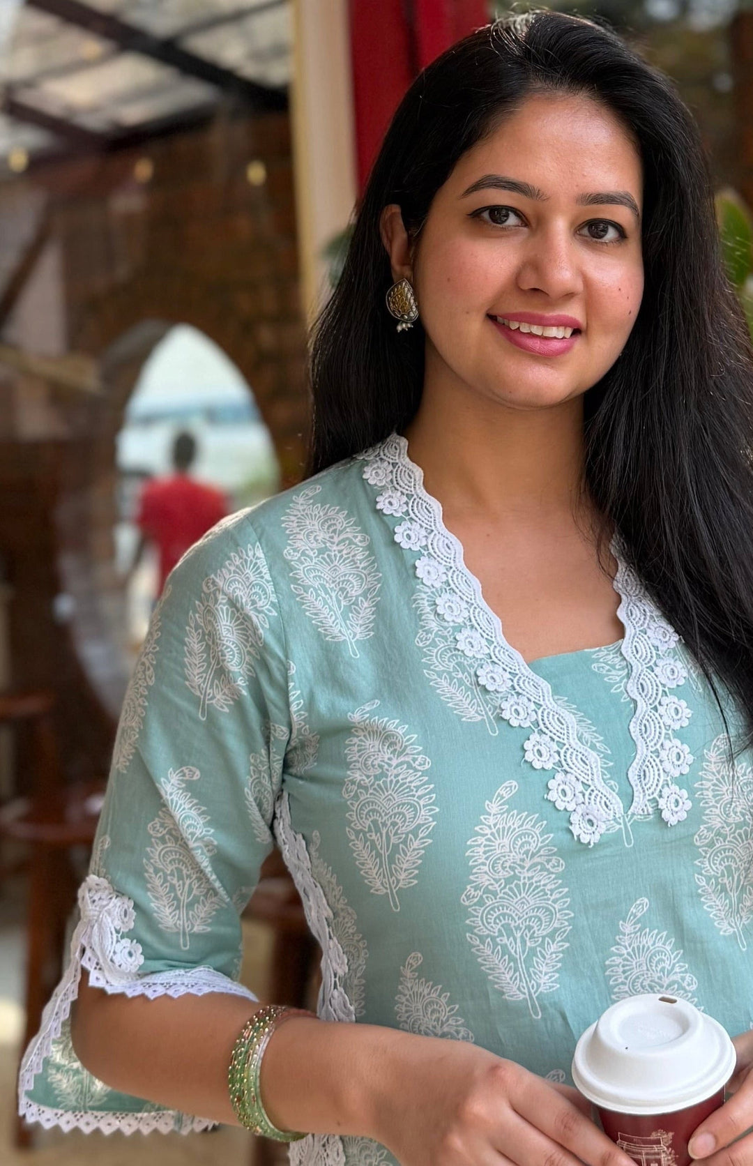 ROSA(Green) Cotton Printed Kurta Set Of 2