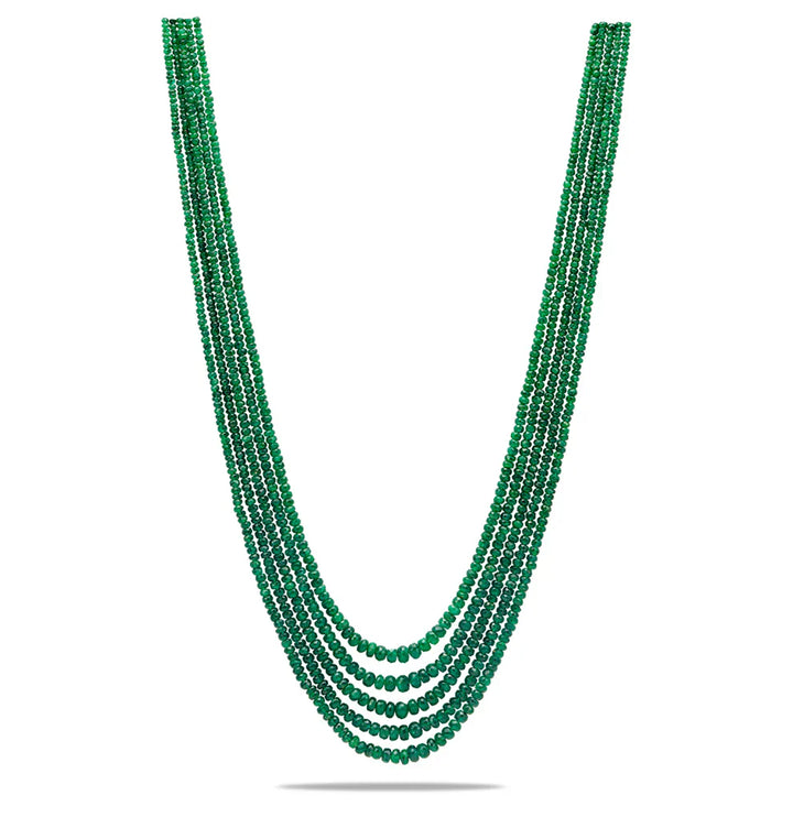 5 Strand Natural Emerald Mala