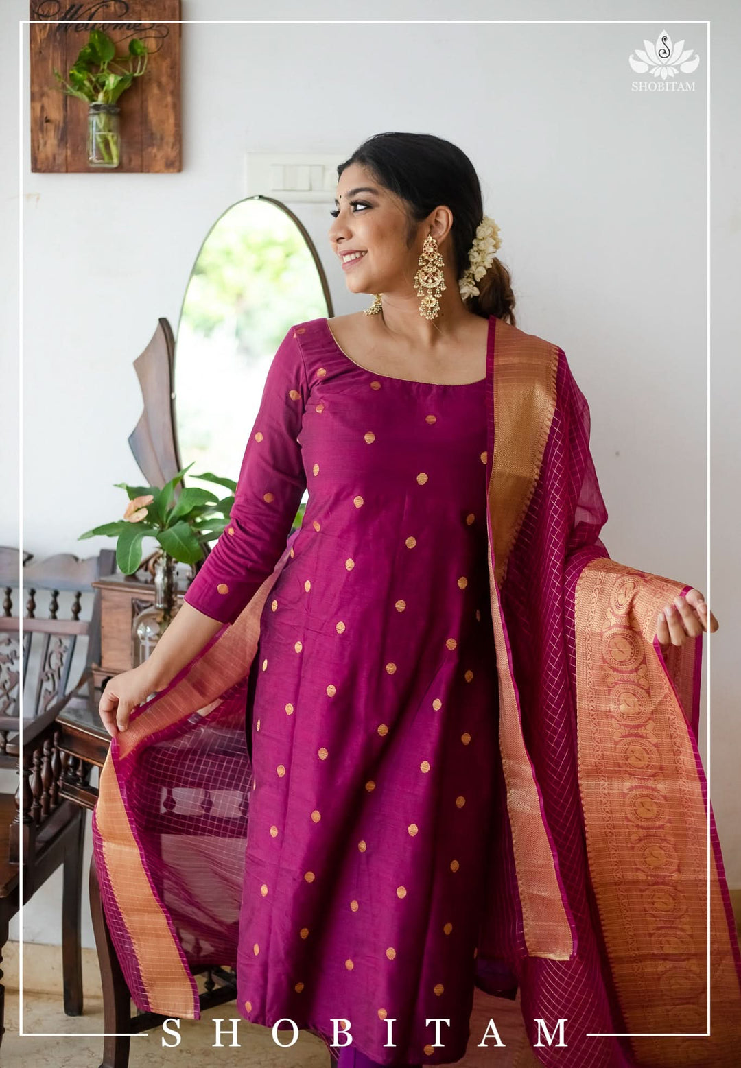 Saatvika Magenta | Shobitam Custom Gowns |Made To Order