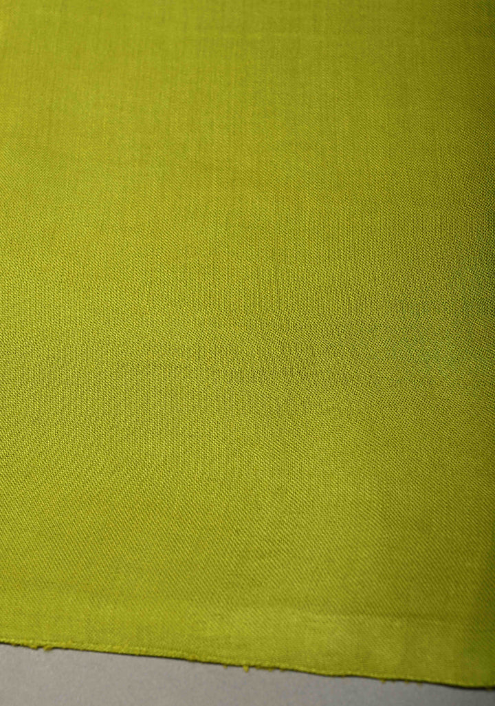 Chartreuse Modal Silk Saree with Lagda Patta Crushed Pallu | SHOBITAM