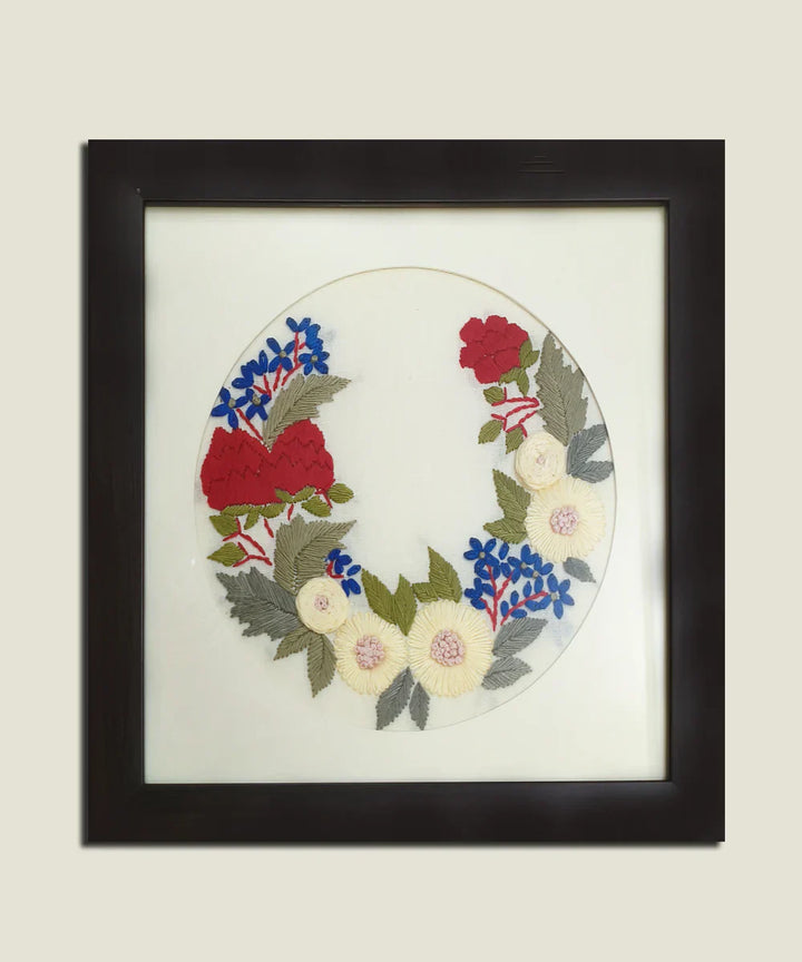 Multicolor Arc Hand Embroidered Wall Art | Framed | SHOBITAM