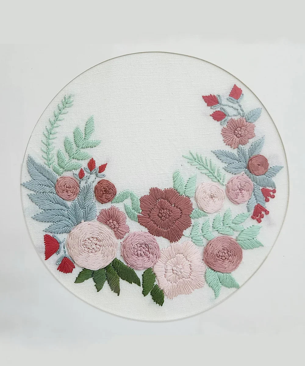 Garden Arc Hand Embroidered Wall Art | Framed | SHOBITAM
