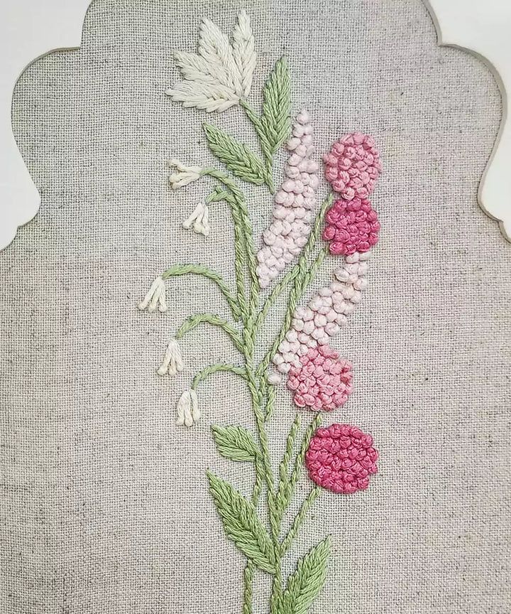 Floral Haven Hand Embroidered Wall Art | Framed | SHOBITAM