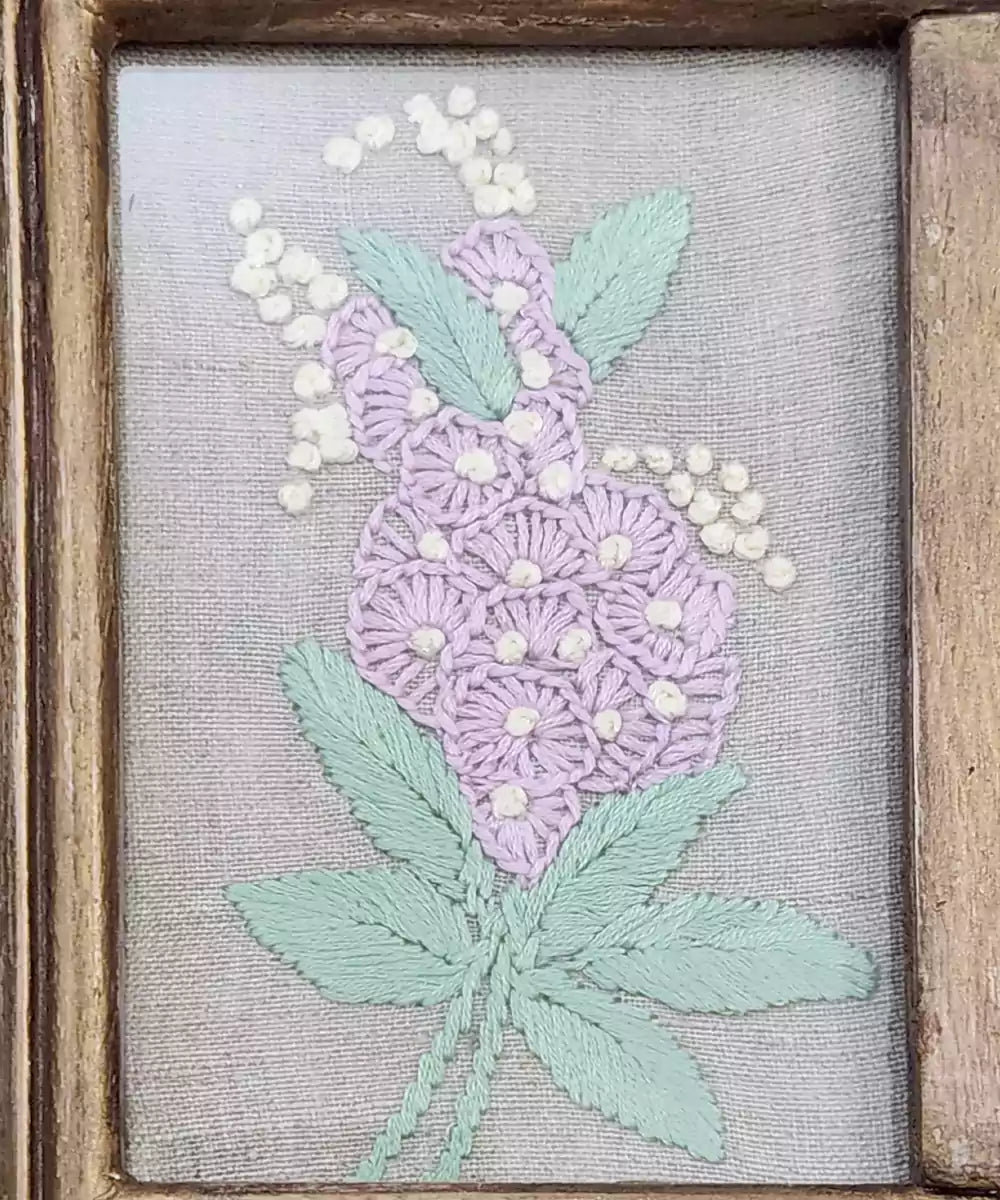 Three Fold Blossom Hand Embroidered Wall Hanging | Wooden Framed Wall Art | SHOBITAM