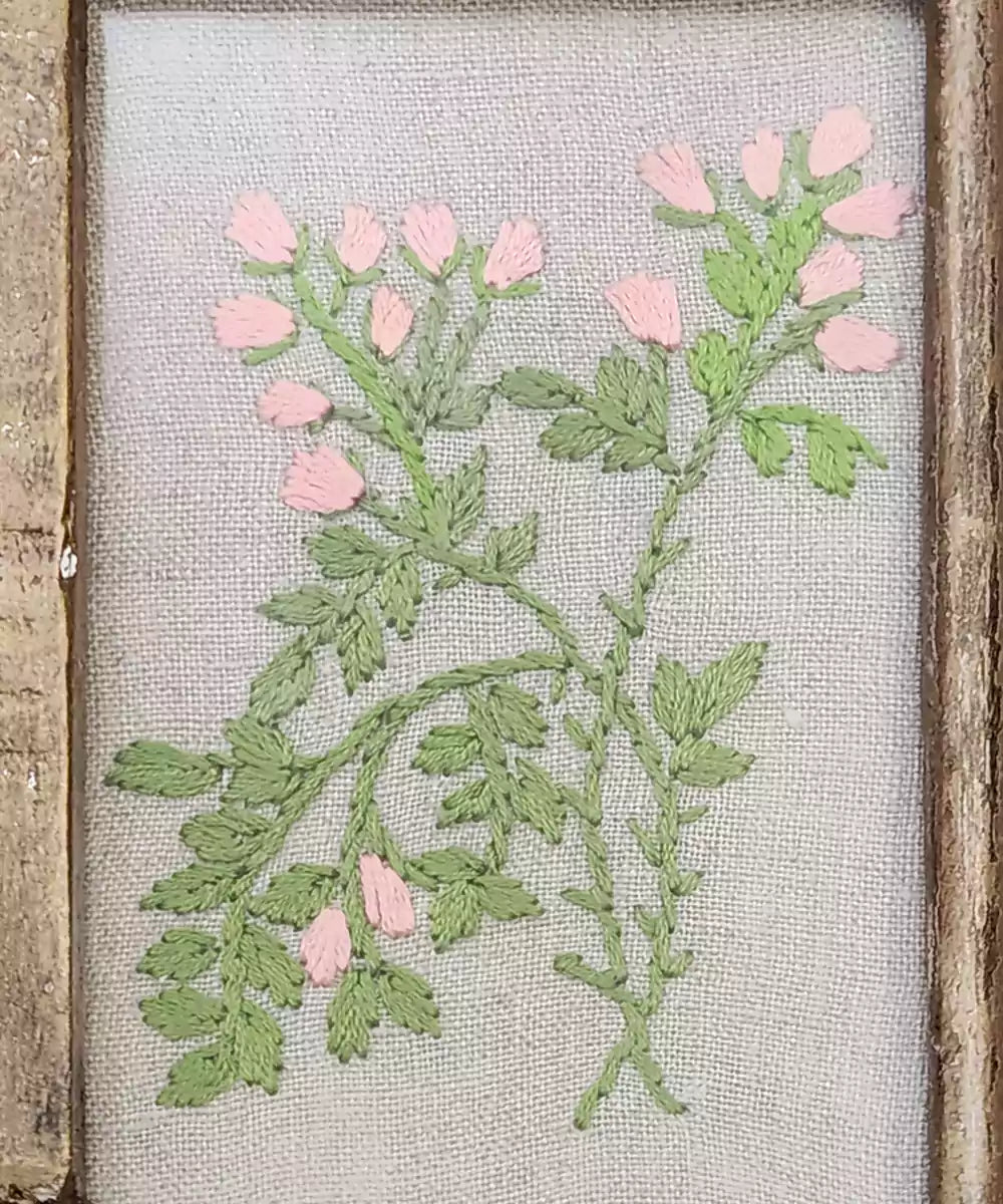 Three Fold Blossom Hand Embroidered Wall Hanging | Wooden Framed Wall Art | SHOBITAM