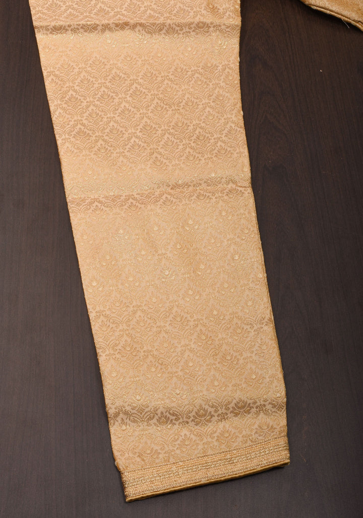 Tan Self Weave Kurta Pajama Set for Men,  Multiple Size | Ethnic Menswear by Shobitam