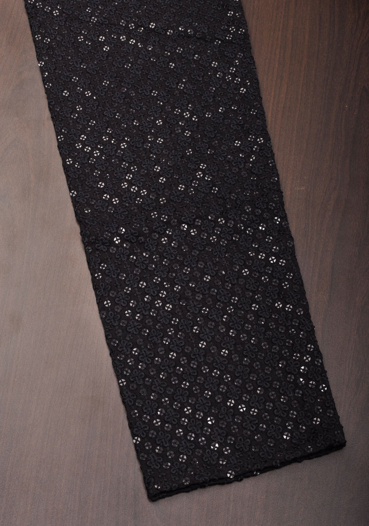 Black  Embroidered and sequin embellished Kurta Pajama Set for Men, Multiple Size | Ethnic Menswear by Shobitam