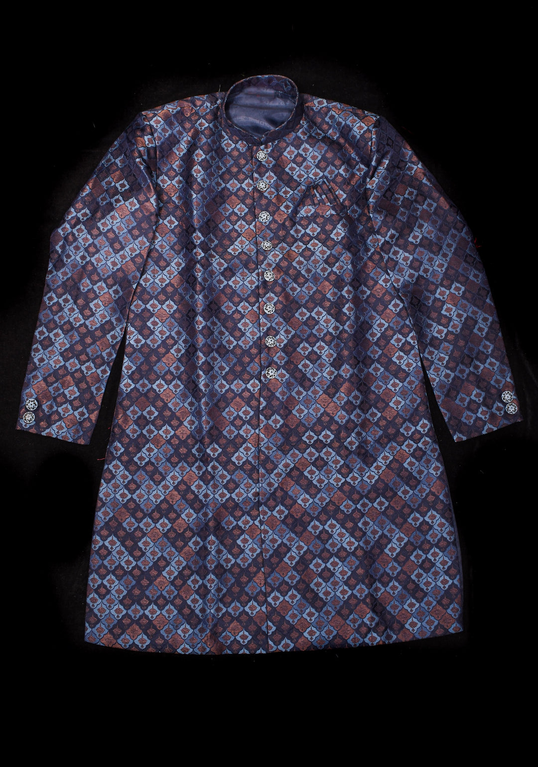 Midnight Blue and Antique Copper Men's Kurta| Ethnic Menswear by Shobitam