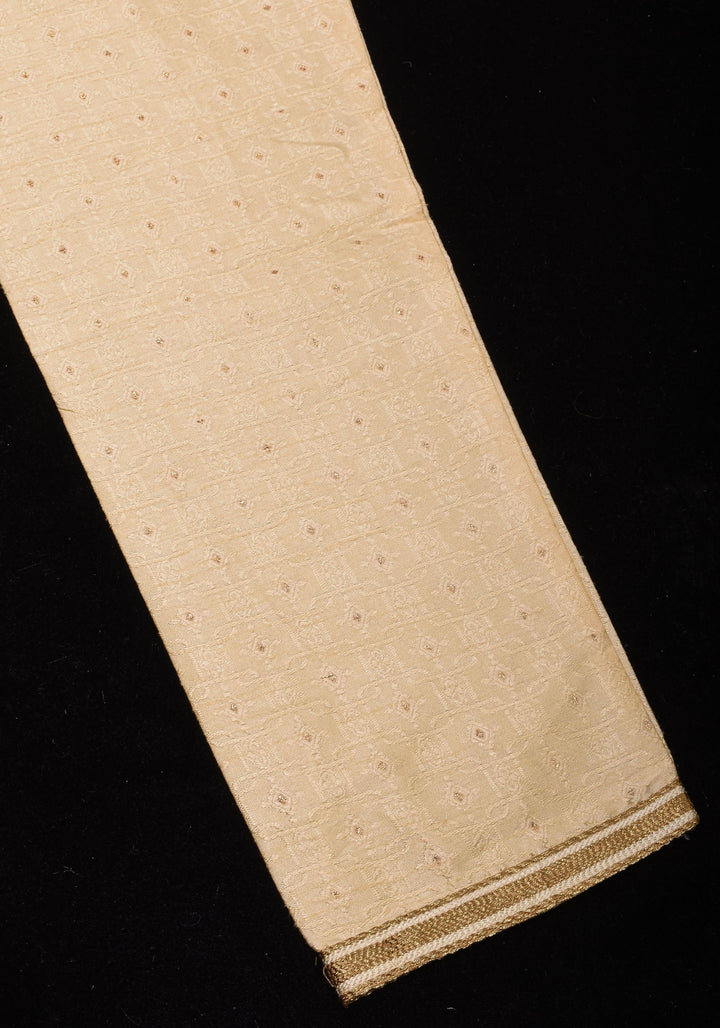 Cream Embroidered Kurta Pajama Set for Men,  Multiple Size | Ethnic Menswear by Shobitam
