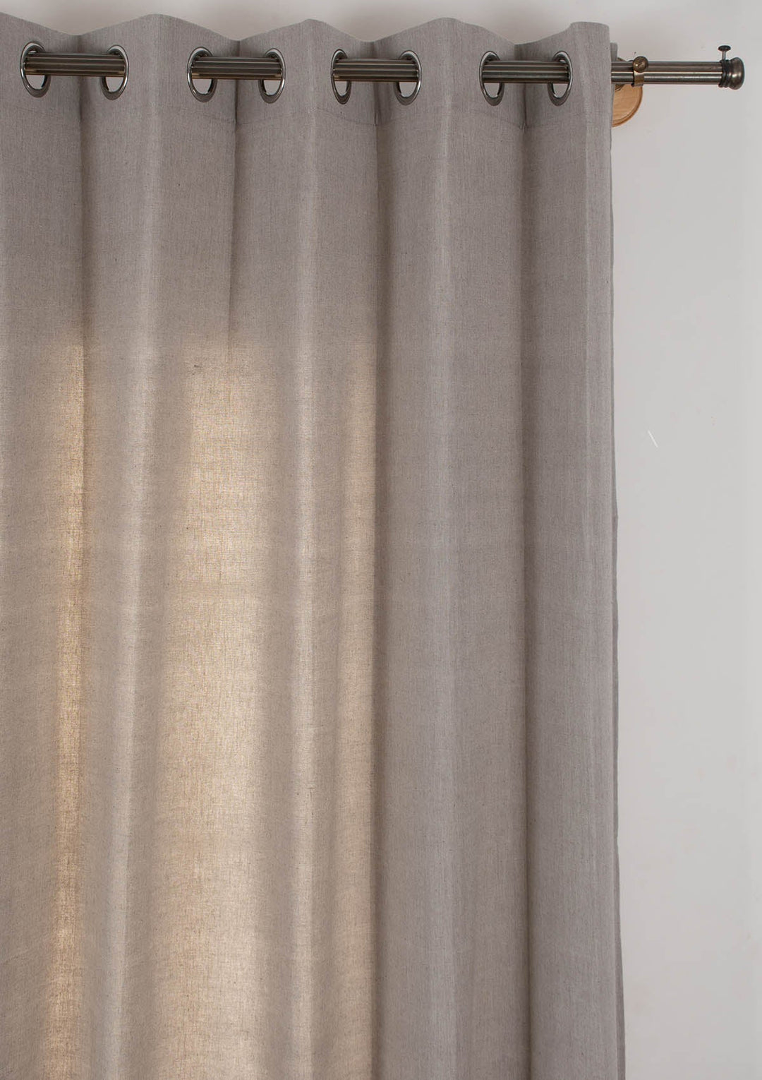 Elephant Grey Solid Linen Cotton Curtain for Living room and bedroom - Room darkening - Single Piece | SHOBITAM