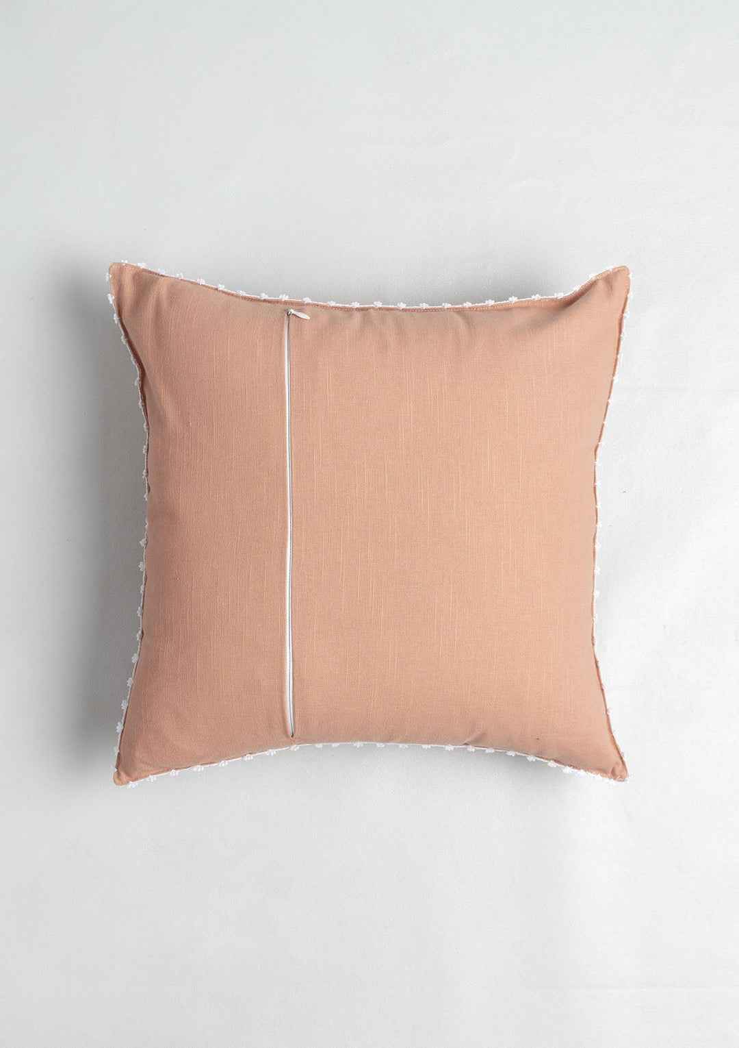 Embrose Floral Embroidered Rust Cushion Cover for Sofa– 100% Cotton 16" x 16" | SHOBITAM