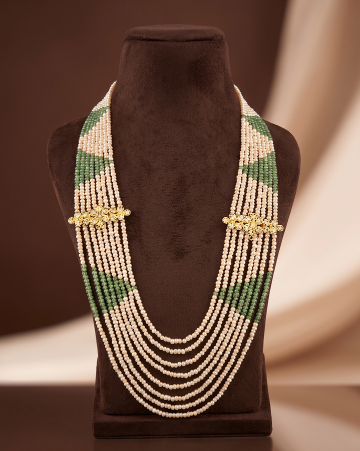 Emerald Royale Seven Layer Fancy Pearl Necklace | SHOBITAM