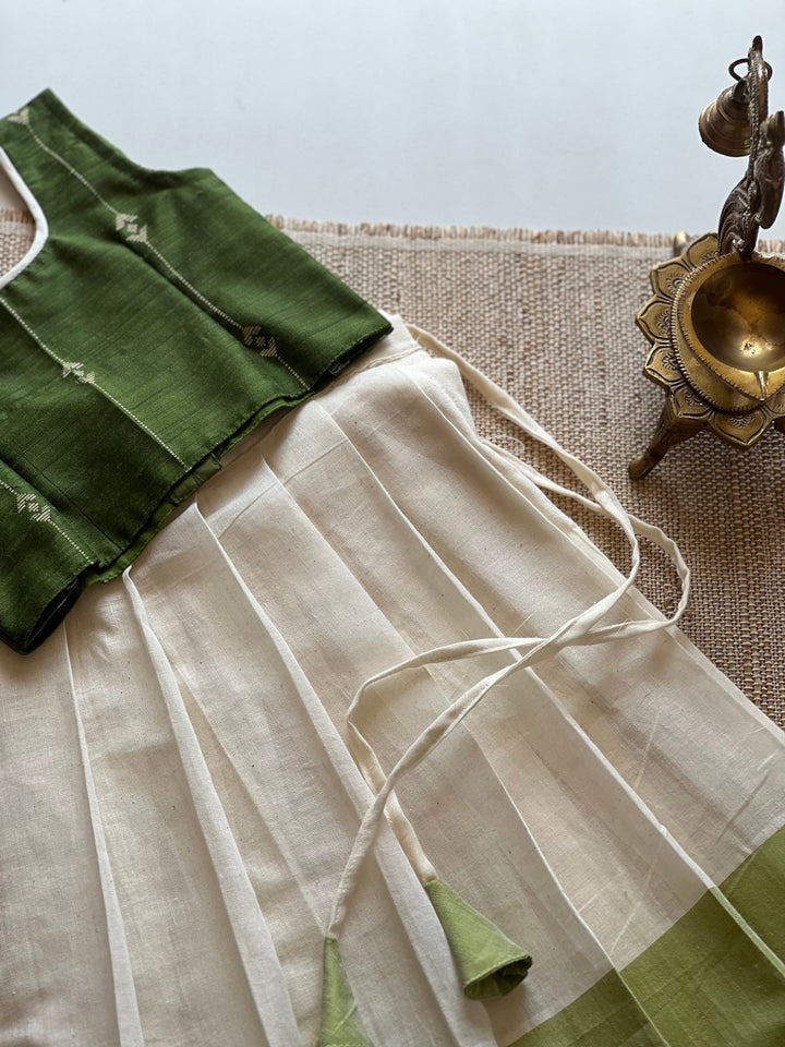 Vritti Crop top and skirt - Onam Edit Express | SHOBITAM