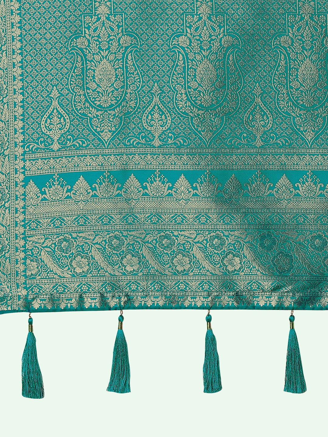 Purple Banarasi Semi Silk Saree With Traditional Paisley Weaves | SHOBITAM