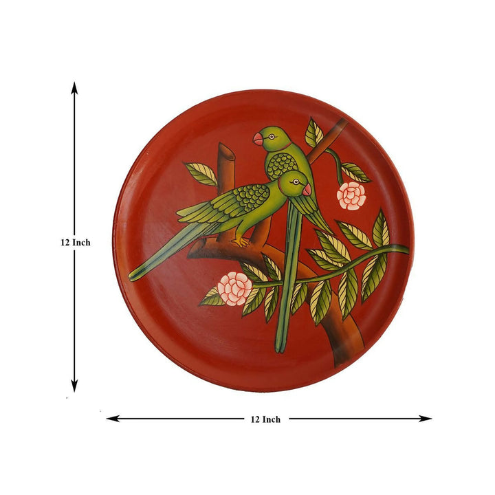 Parrot handpainted Wooden Wall Plate | SHOBITAM